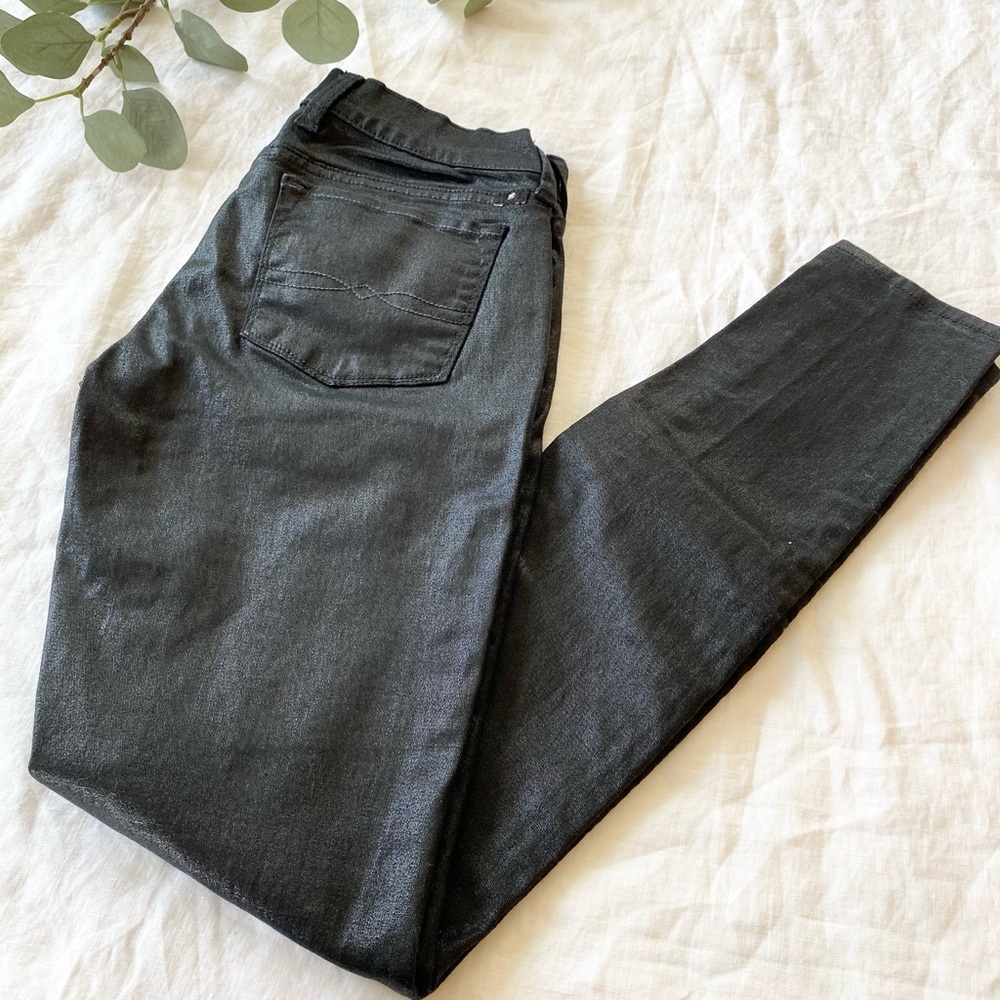 Lucky Brand Charlie Super Skinny Leather Look Waxed Jeans